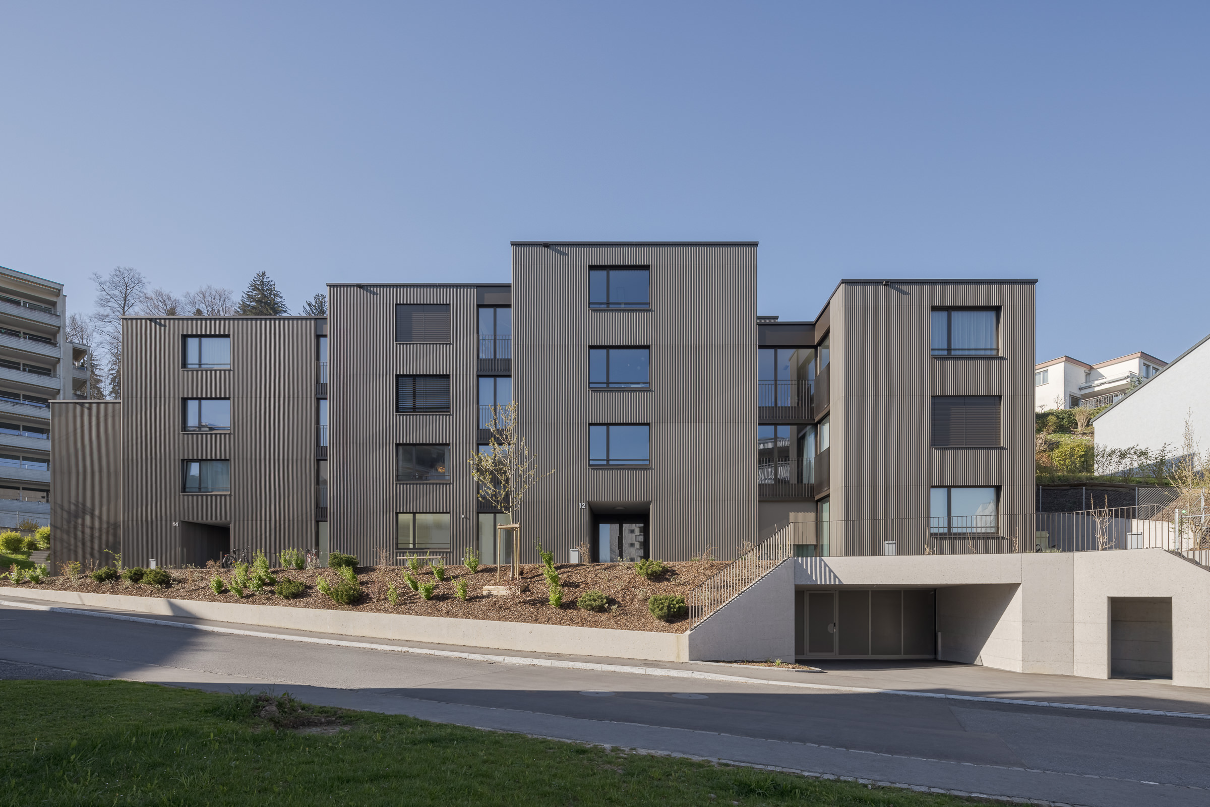 buan architekten - Neubau Wohnhaus Waldweg Luzern - Nordfassade
