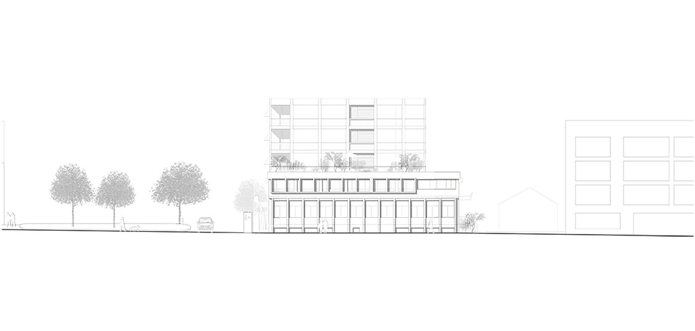 buan architekten – Projektwettbewerb Wilisauer Bote – Ansicht Suedfassade