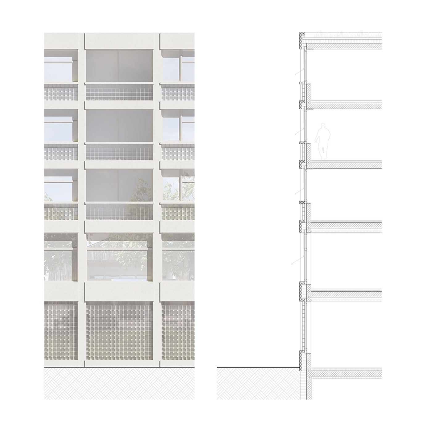 buan architekten – Projektwettbewerb Wilisauer Bote – Fassadenschnitt