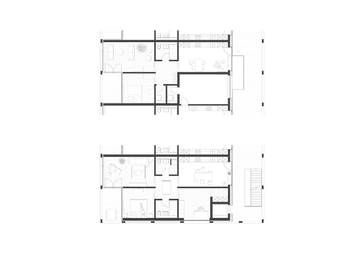 buan architekten – Projektwettbewerb Wilisauer Bote – Grundriss Wohnung Typ 2