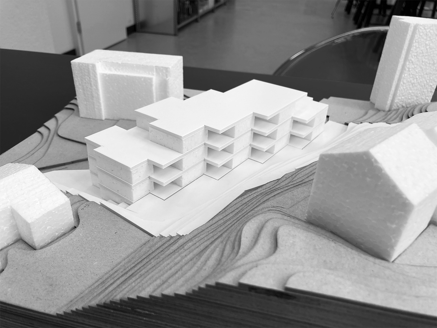 buan architekten – Ersatzneubau Wohnhaus Waldweg Luzern – Modellfoto 2